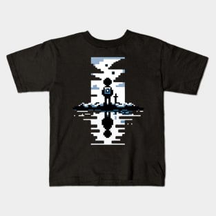 Pixelated Journey of Self-Reflection - A Quest for Identity in Pixel Art Kids T-Shirt